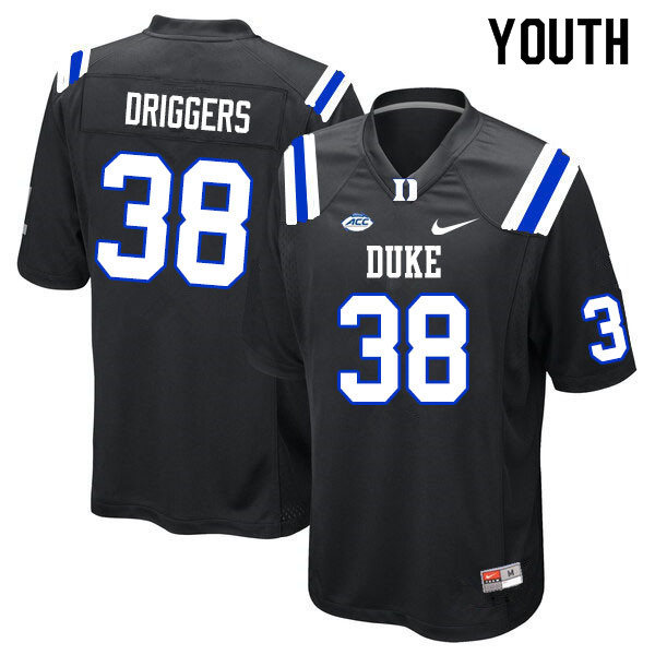 Youth #38 Jack Driggers Duke Blue Devils College Football Jerseys Sale-Black